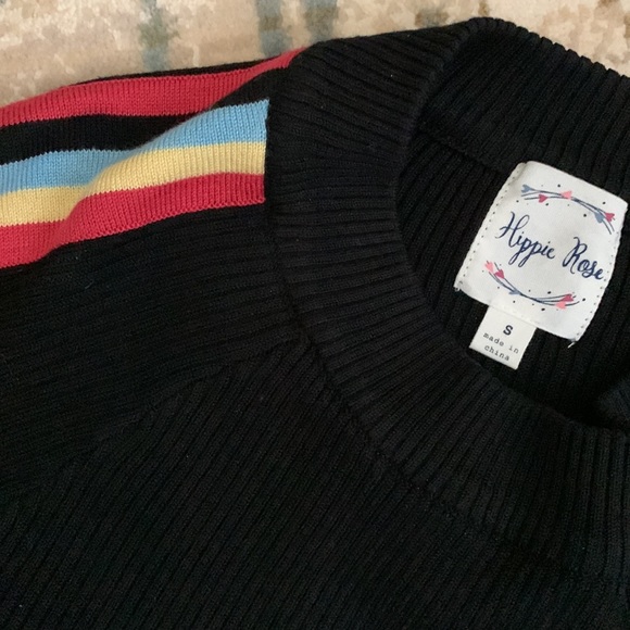 Hippy Rose Striped Sleeve Sweater - Picture 2 of 3